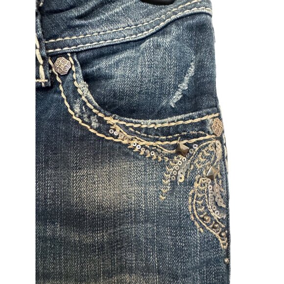 Silver Jeans Suki Womens Bootcut Denim Jeans W29/L32 Distressed Blue Western Sty - Picture 9 of 11